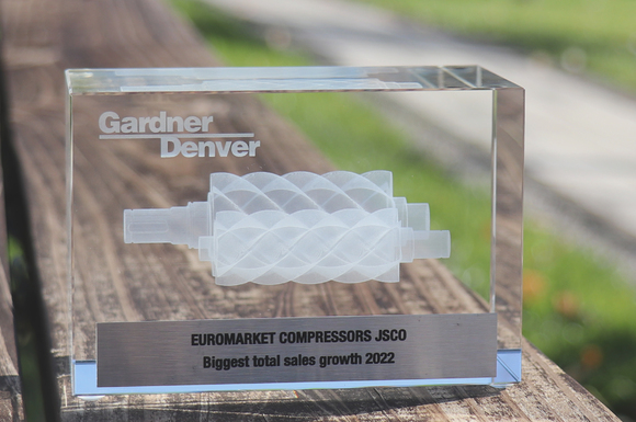 Евромаркет Компресорс АД с награда от Gardner Denver за най-голям общ ръст на продажбите за 2022г. 