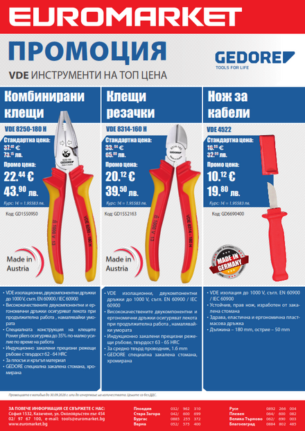 Промоция на инструменти GEDORE с VDE изолация